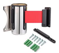 Retractable Queue Barrier Post, Wall-Mounted Stainless Steel Crowd Control Belt, Line Divider for Retail Spaces, Effective Crowd Management Solution, and Stylish Design