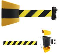 Retractable Queue Barrier with Magnetic Wall Mount, 2/3/5/10M Crowd Control Belt System, Includes Mounting Accessories for Event & Venue Management