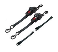 Retractable Ratchet Straps 2 Pack, 3.5m x 25mm Auto Retract Tie Downs, 680kg Max Break Capacity, with Padded Handles and S Hooks, Heavy Duty Tensioning Belt for Securing Cargo, Trailers, Roof Racks