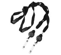Retractable Reel Lanyard Breakaway Neck Lanyard for ID Badge, Badge Holder, 2 Pack, Black