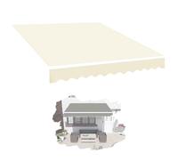 Retractable Replacement Canopy Fabric for Outdoor Awning 2.5x2m 4x3m 5x3m - Multicolor Garden/Restaurant/Tent Cover (Beige 16x10ft/500x300cm)