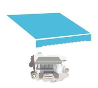 Retractable Replacement Canopy Fabric for Outdoor Awnings 2.5x2m 4x3m 5x3m Multicolor Garden/Restaurant/Tent Use Lake Blue 20x10ft (600x300cm)