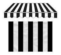 Retractable Replacement Fabric Canopy - Waterproof Polyester Cloth for Windows & Doors - Available Sizes: 6.5x5ft 8x6.5ft 8x7ft 8x9ft 10x5ft Black & White (15x11ft)