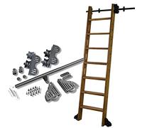 Retractable Rolling Ladder Hardware For Library (No Ladder) ,Black Sliding Ladder Extention Track Kit,3.3ft-20ft Round Tube Mobile Ladder Rails,for Home/Indoor/Loft (Size : 3.3ft/100cm Track Kit)