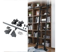Retractable Rolling Ladder Hardware Kit - Easy Installation Rail Track System for Loft or Library Space Saving Solution