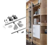 Retractable Rolling Ladder Hardware Kit, Extendable Sliding Track And Rail For Library Bookcase