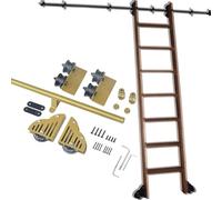 Retractable Rolling Ladder Hardware Kit for Library Access with Floor Roller Wheels