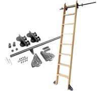 Retractable Rolling Ladder Hardware Kit - Sliding Barn Door Track/Rail For Home & Library, Rolling Library Ladder Hardware Kit, Mobile Ladder System (No Ladder Included)(800cm(26.2 ft) track kit)
