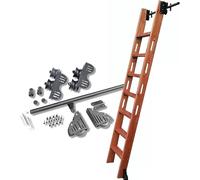 Retractable Rolling Ladder Hardware Kit with Sliding Rail for Secure Climbing Access