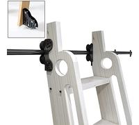 Retractable Rolling Library Ladder Hanging Rail Full Set Hardware + Extention Track (No Ladder),3.3ft-20ft Round Tube Mobile Ladder Rails,Sliding Barn Door Kit (Size : 16ft/500cm Track kit)