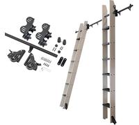 Retractable Rolling Library Ladder Hardware Kit, Sliding Ladder Track with Floor Roller for Vertical Storage