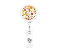 Retractable Romantic Autumn The Fall of Maple Leaves Badge Holderï¼Œ Name Decoration Badge Clip, Id Card Clip, Suit for Student Office Staff to Use.