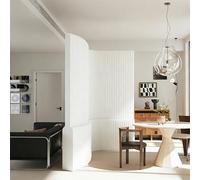 Retractable Room Divider - Folding for Home, Office & Studio - Easy Sto, 157.5" L x 7.1" W x 59" H, White, Ideal for Clothing Stores & Space Separat