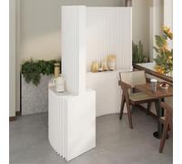 Retractable Room Divider with Shelves, Folding Privacy Screen for Enhanced Space Organization in Home, Office, or Commercial Settings