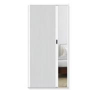 Retractable Room Divider80 Tall White Multifold Interior Door with Aluminum Frame Customizable Sliding Partition with Lock & Handle 21" Wide (53cm)
