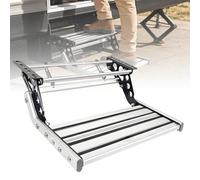 Retractable RV Stairs, Aluminum Pull Out Drop Down Folding Step, Non-Slip Design for Motorhome Campervan Caravan Manual 1 Step