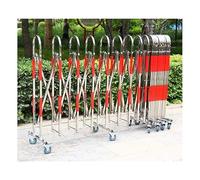 Retractable Safe Bcade - Portable High Visibili Securi Fence, Stainless Steel Driveway Gate for Ga Parking & Crowd Control, Silver 4.6x9.8in/1.4x