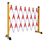 Retractable Safe Ber - Foldable Traffic Fence with Gate, Expandable Metal Ber 1.2 x 4m, Red-White, Ideal for Crowd Control, Industrial Use & Event ment