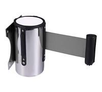 Retractable Safety Barrier, Expandable Stainless Steel Tape for Hotel, Restaurant, Cinema, Public Building - 3m Long, Grey, Durable & Versatile Crowd Control Solution