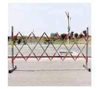 Retractable Safety Barrier Gate, Expandable Stainless Steel Traffic Driveway Fence, 3.9FT/4.9FT Height, Silver & Red, 3.9x13.1FT for Secure Road Protection