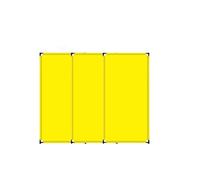Retractable Safety Ber 3 Panel Isolation Fence for Construction Sites Yellow Lighted Guardrail for Elevator Repairs Public Areas (58x180cm)
