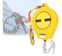 Retractable Safety Fall Arrest Device with Double Lock Mechanism, Portable Safety Gear for Roofs and Construction, Drum Design for Enhanced Security