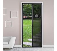 Retractable Screen Door Heavy Duty Bug Proof Mesh No Drilling Aluminum Frame Fits Single Double Doors Customizable Size Ideal for Easy Access & Ventilation (Black)