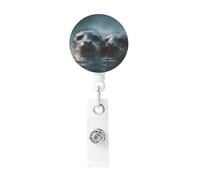 Retractable Seals in The Water Badge Holder, Retractable Badge Reel Clips and Id Card Holder, Suit for Offices, Teachers, Students, Nurses.