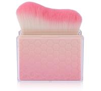 Retractable Self Tanning Brush with Cover, Self Tanner Kabuki Bronzer Makeup Applicator for Blending Tan Liquid Foundation Sunscreens Body Face Leg Arm (Pink-White Gradient)