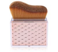 Retractable Self Tanning Brush with Cover, Self Tanner Kabuki Bronzer Makeup Applicator for Blending Tan Liquid Foundation Sunscreens Body Face Leg Arm(Rose Gold)