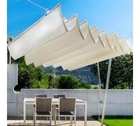 Retractable Shade Canopy Replacement Cover for Pergola - Slide-On Wire Cable Wave Drop Shade for Outdoor Patio Deck Yard and Porch Protection