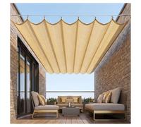 Retractable Shade Cover, Pergola Replacement Awning Canopy, Outdoor Slide Wire Shade Sail for Garden Gazebo, High Density Polyethylene, 2.5m x 11m (8.2ft x 36.09ft)