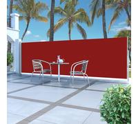 Retractable Side Awning 160x500cm Red PU Fabric & Powdercoated Steel for Patios