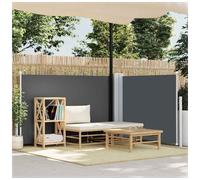 Retractable Side Awning Anthracite 100x600cm Polyester PU Coated Screen UV-proof