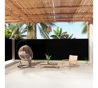 Retractable Side Awning Black 180x1000 cm Polyester PU Coated Steel Frame 600cm