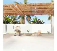 Retractable side awning Cream 160x1200cm Polyester PU Double-sided Automatic UV