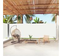 Retractable Side Awning Cream 200x1000cm Polyester PU Coated Double-sided 2pcs.