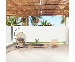 Retractable Side Awning Cream 200x1000cm Polyester PU Coated Double-sided 2pcs.