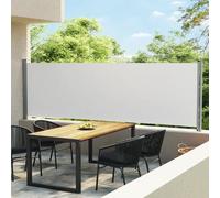 Retractable Side Awning Cream 600x140cm Polyester PU Coated Fabric Steel Outdoor