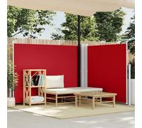 Retractable Side Awning Red 140x600 cm Polyester PU Coated Steel Frame w/ Roller