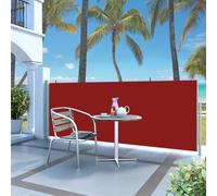 Retractable Side Awning Red PU-Coated Fabric & Powder Coated Steel 120 x 300 cm