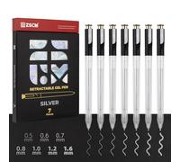 Retractable Silver Gel Pen, 7 Nib Sizes - Precision Large Capacity Opaque Silver Archival Gel Ink Pens, Fine Point Smooth Writing Highlighter Pens for Black Paper Note Taking Aesthetic Art Supplies