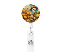 Retractable Skeleton Badge Holder, Retractable Badge Reel Clips and Id Card Holder, Suit for Offices, Teachers, Students, Nurses.