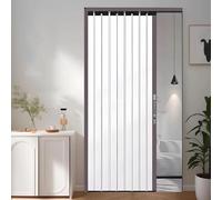 Retractable Sliding Accordion Folding Door with Lock for Privacy Room Divider in Bathroom, Closet, Kitchen, and Patio