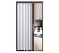 Retractable Sliding Concertina Door, Locking Metal Folding Door Room Divider, Privacy Screen for Kitchen Bedroom