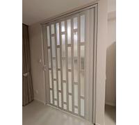 Retractable Sliding Partition Door for Closet, PVC & Acrylic Glass Panel Accordion Design, Space-Saving Solution for Room Divider