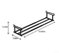 Retractable Space-Saving Shoe Rack for Closet Cabinet Organizer - Carbon Steel Construction, 11.8 x 7.7 x 5.1 in, Ventilated Rod Design for Bedroom, Bathroom & Living Room(black)