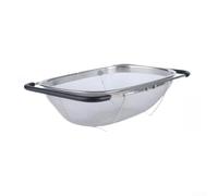 Retractable Stainless Steel Colander 19-42cm Expandable Stainless Steel Sink Strainer Oval Shape Quick Drain Adjustable Kitchen Colander 36cm Long Handle Grip Oval Drain Basket 36x24cm Fits Most Sinks