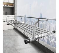 Retractable Stainless Steel Folding Drying RackPortable Indoor/Outdoor Clothes Airer for Balcony Railings Compact Laundry Solution RustResistant SpaceSaving Design