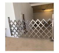 Retractable Stainless Steel Folding Traffic GatePliable Security Fence for Industrial & School Use Connectable with Wheels & Locking Ring (100x400cm/39.4x157.5in)